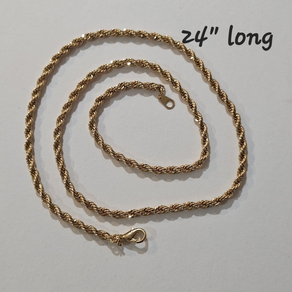 Gold Rope Chain Necklace - Picture 4 of 9